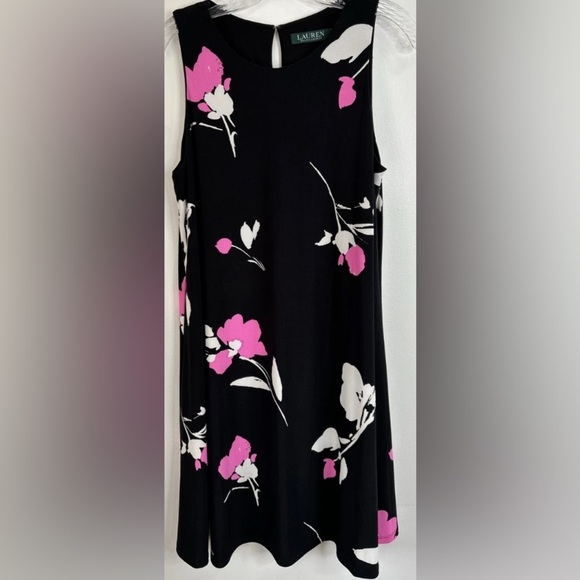 Ralph Lauren Black and Pink Sleeveless Sundress for Weddings - Picture 1 of 8